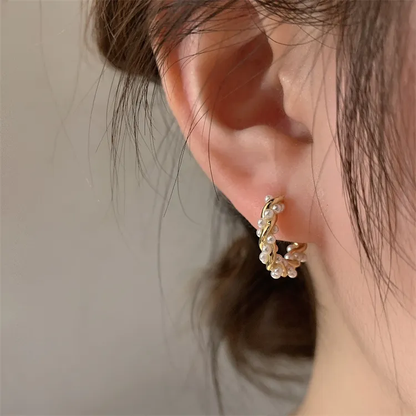 Fascinating Round Beaded Earrings with Intricate Inlays