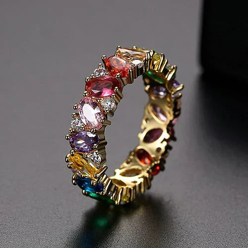 Faszinierender Vintage-Multicolor-Zirkonia-Ring